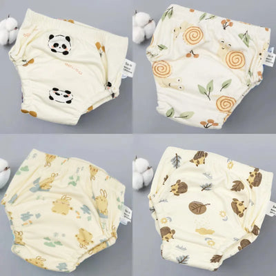 4PCS Baby Waterproof Diapers Pee Shorts Underwears Reusable Soft Ecological Cotton Toddler Potty Training Pants For Boys Girls by Smarsty