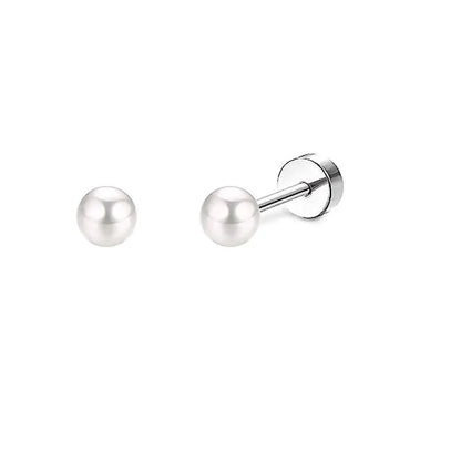 Stainless Steel Heart Moon Ear Studs Screw Back Cartilage - Smarsty