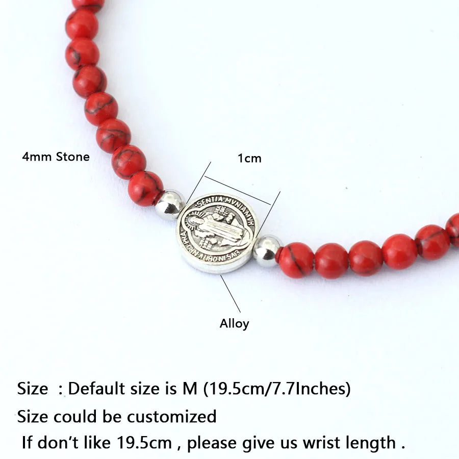 Men's 4mm Beaded Tiger Eye Bracelet Natural Stone Meditation - Smarsty