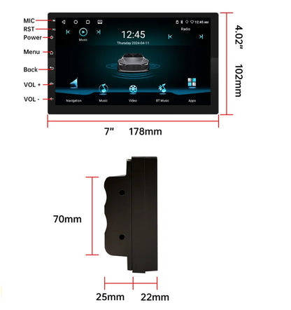 Universal Android 13 Car Stereo Seven Inch GPS Navigation - Smarsty