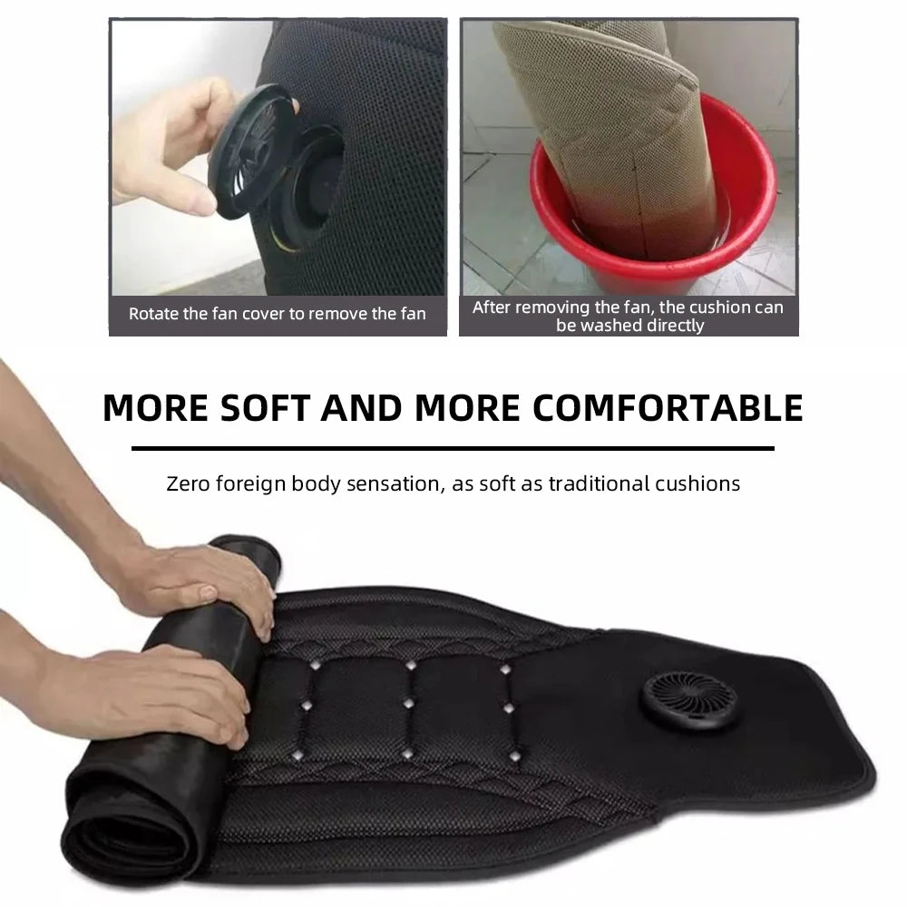 Car Seat Cooling Cushion With USB Powered Fan Three Speed - Smarsty