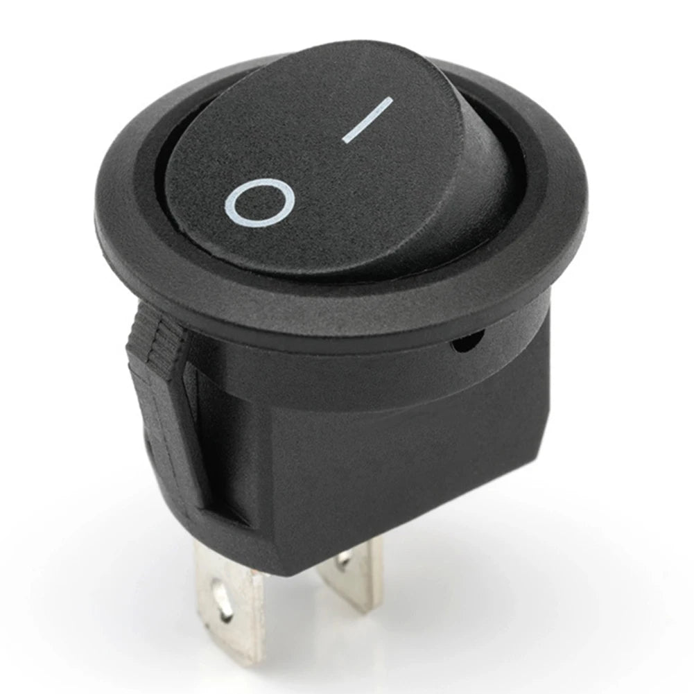 10/5PCS ON/OFF Round Rocker Switch Toggle Switch 2-pin SPST 12V 24V Auto Boat Marine Toggle Rocker Switch Push Button Accessory