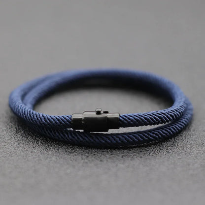 Double Layer Magnetic Buckle Men's Survival Bracelet - Smarsty