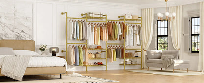 L4 Wall Mounted Industrial Pipe  Clothes Rack, Closet Organizer System with Rods Expandable, Clothing Rack, Corner Garment Rack