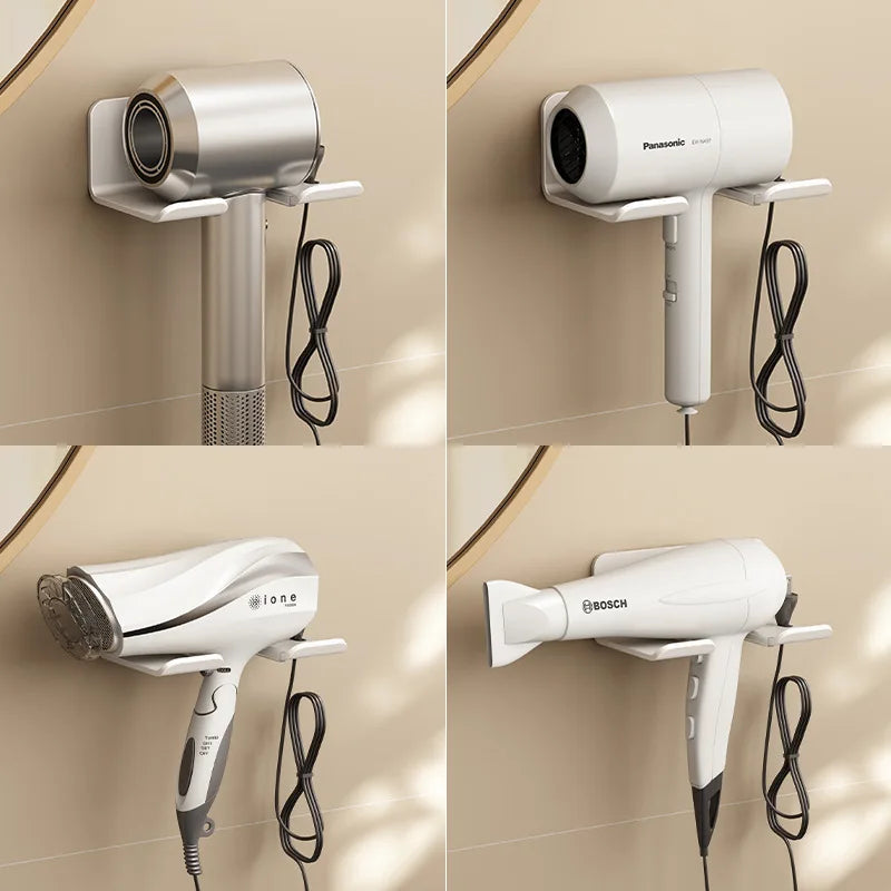 Wall-Mounted Hair Dryer Holder for Space-Saving Storage - Smarsty