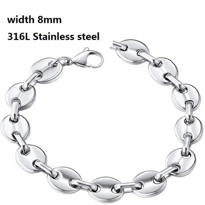 316L Stainless Steel Cuban Chain Bracelet for All - Smarsty