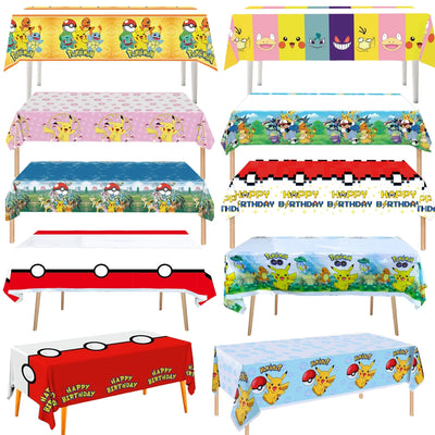 Pokemon Tablecloth Birthday Party Decoration Pikachu Disposable Table Cloth Table Cover Baby Shower Kids Toy Gift Party Supplies by Smarsty