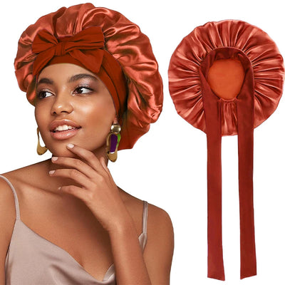 Adjustable Satin Sleeping Hat Elastic Tie For Hair Care - Smarsty