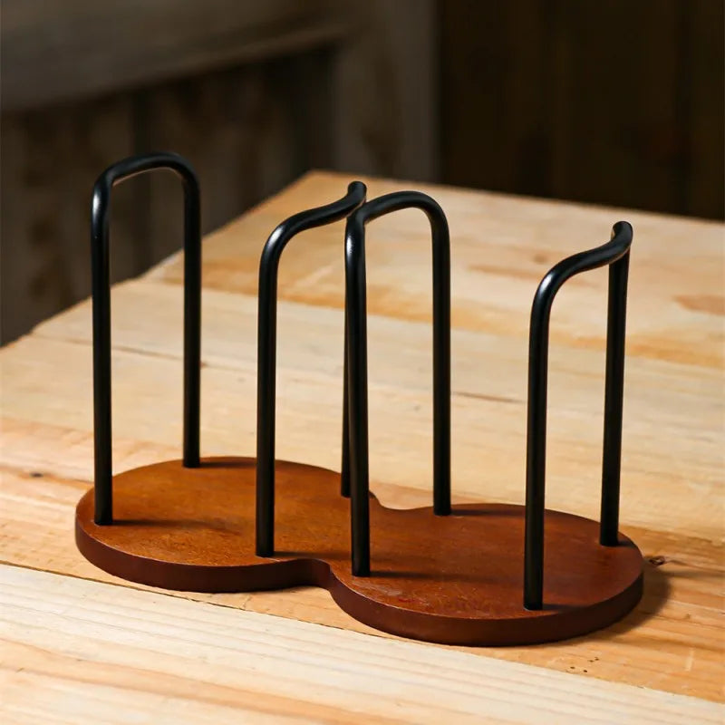 Disposable Cup Storage Holder Rack Shelf Water Tea Cups Wood Dispenser with Longer Stick Mug Display Stand Organizer Supplies by Smarsty