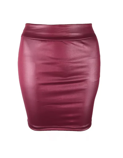 Leather Matte Slim Mini Sexy Fashion PU Hot Short High Waist Skirt Korean Nightclub Streetwear Wholesale Clothes 7ST - Smarsty