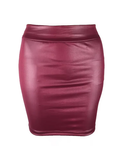 Leather Matte Slim Mini Sexy Fashion PU Hot Short High Waist Skirt Korean Nightclub Streetwear Wholesale Clothes 7ST - Smarsty