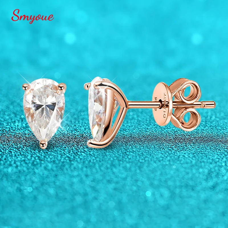 Certified Moissanite Stud Earrings VVS1 18k Gold Plated - Smarsty
