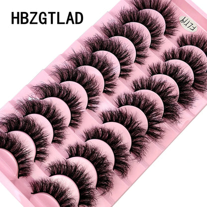 10 Pairs Handmade Faux Mink Eyelashes for Natural Look - Smarsty