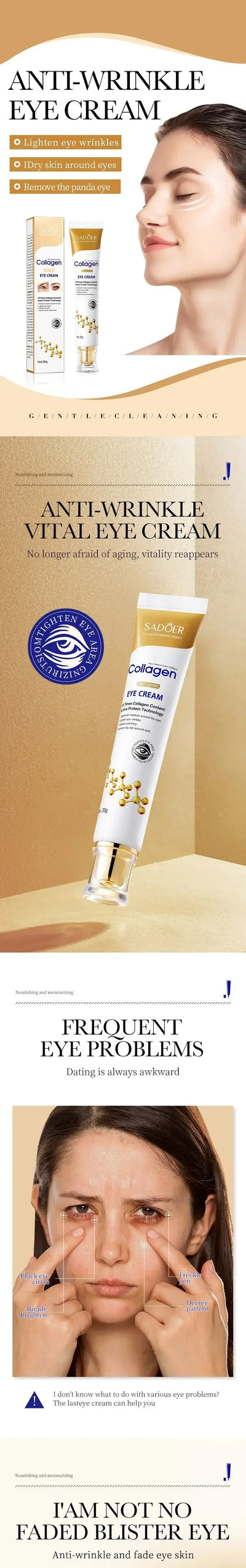 Collagen Eye Cream for Dark Circles and Puffiness - Smarsty