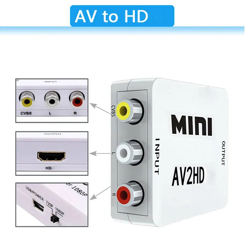1080P HDMI-Compatible AV Adapter for Clear Video Output - Smarsty