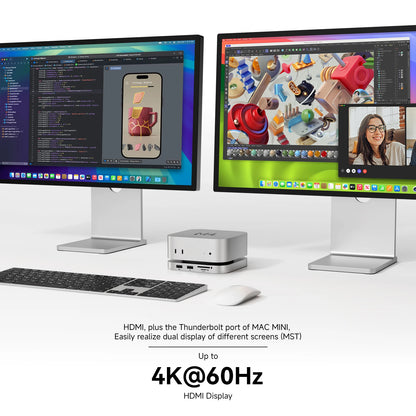 Mac Mini Docking Hub With M.2 SSD Enclosure 4K HDMI