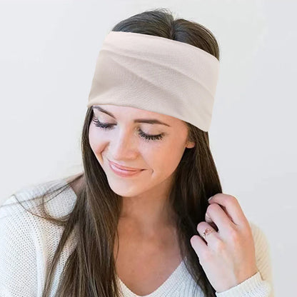 Women Wide Yoga Headband Sweat Absorbing Non Slip Elastic - Smarsty