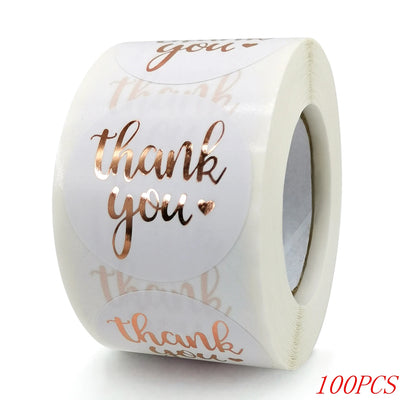 50-500pcs 1inch Blue Thank You Stickers For Envelope Sealing Labels Stationery Supplies Handmade Wedding Gift Decoration Sticker - Smarsty