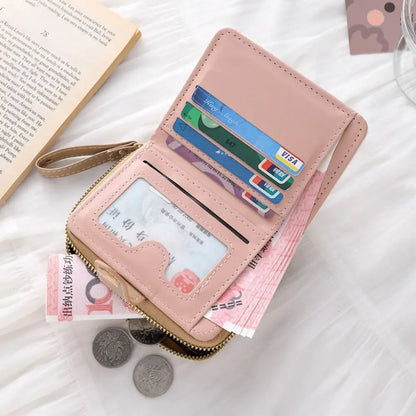 Cute Cat Coin Purse Women Fashion Short Wallet PU Leather Large Capacity Wallet Lightweight ID Card Holder Travel Cash Coin Bag - Smarsty