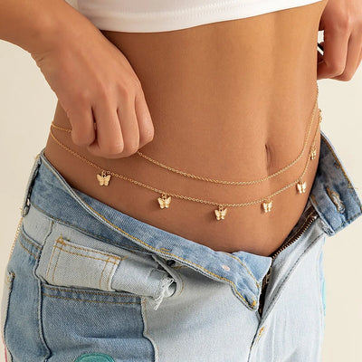 Classic Retro Butterfly Waist Belly Chain for Women - Smarsty