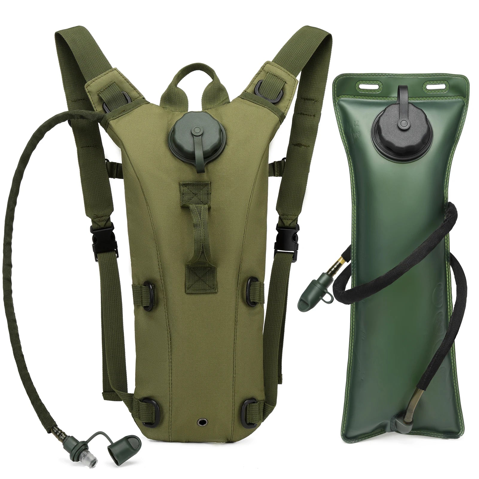 Tactical Water Hydration Pack - Military Class Camel Backpack with 3L Leakproof Water Bladder for Running, Jogging, Cycling - Smarsty