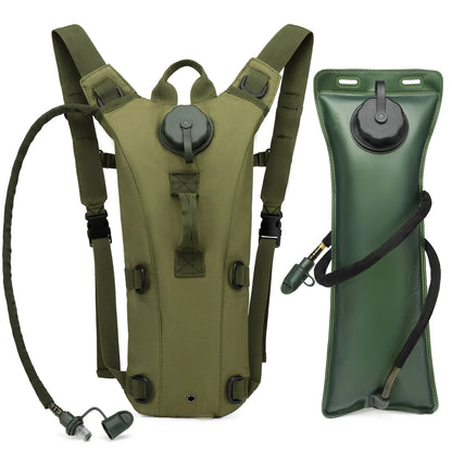 Tactical Water Hydration Pack - Military Class Camel Backpack with 3L Leakproof Water Bladder for Running, Jogging, Cycling - Smarsty