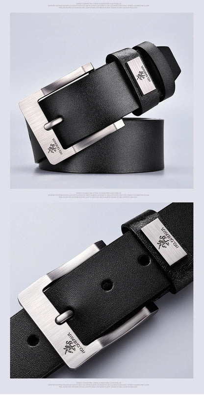 Men's Leather Belt Classic Vintage Pin Buckle High Quality - Smarsty