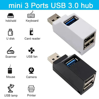 USB 3.0 Car Hub Splitter Multi Port USB Hub Charger - Smarsty