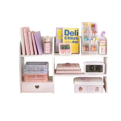 Double-Layer Desktop Organizer Rack Stationery Office Desk Accessories Storage Desktop Cosmetics Organizers Storage Shelf by Smarsty