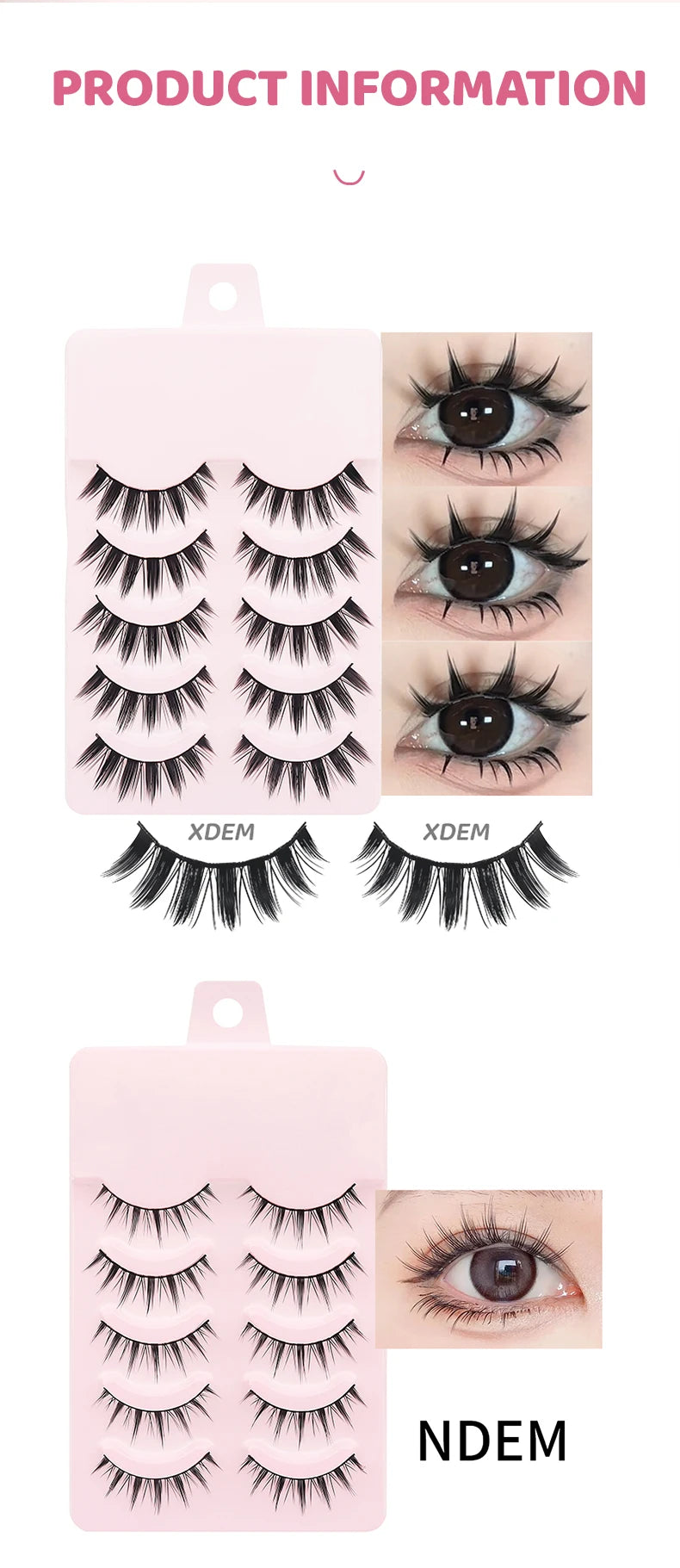 DINGSEN 5 Pairs Soft Natural Long False Eyelashes - Smarsty