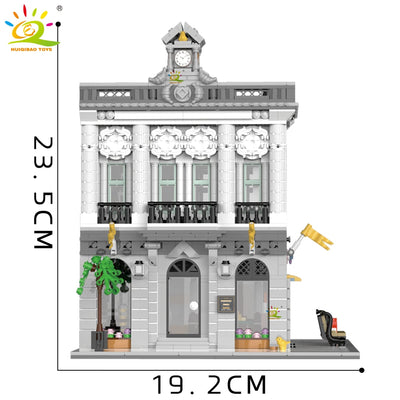 HUIQIBAO Toys MOC City Corner Coffee Shop Architecture Style Street View Micro Building Blocks for Children Construction Bricks - Smarsty