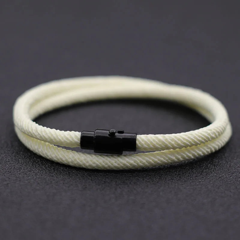 Double Layer Magnetic Buckle Men's Survival Bracelet - Smarsty