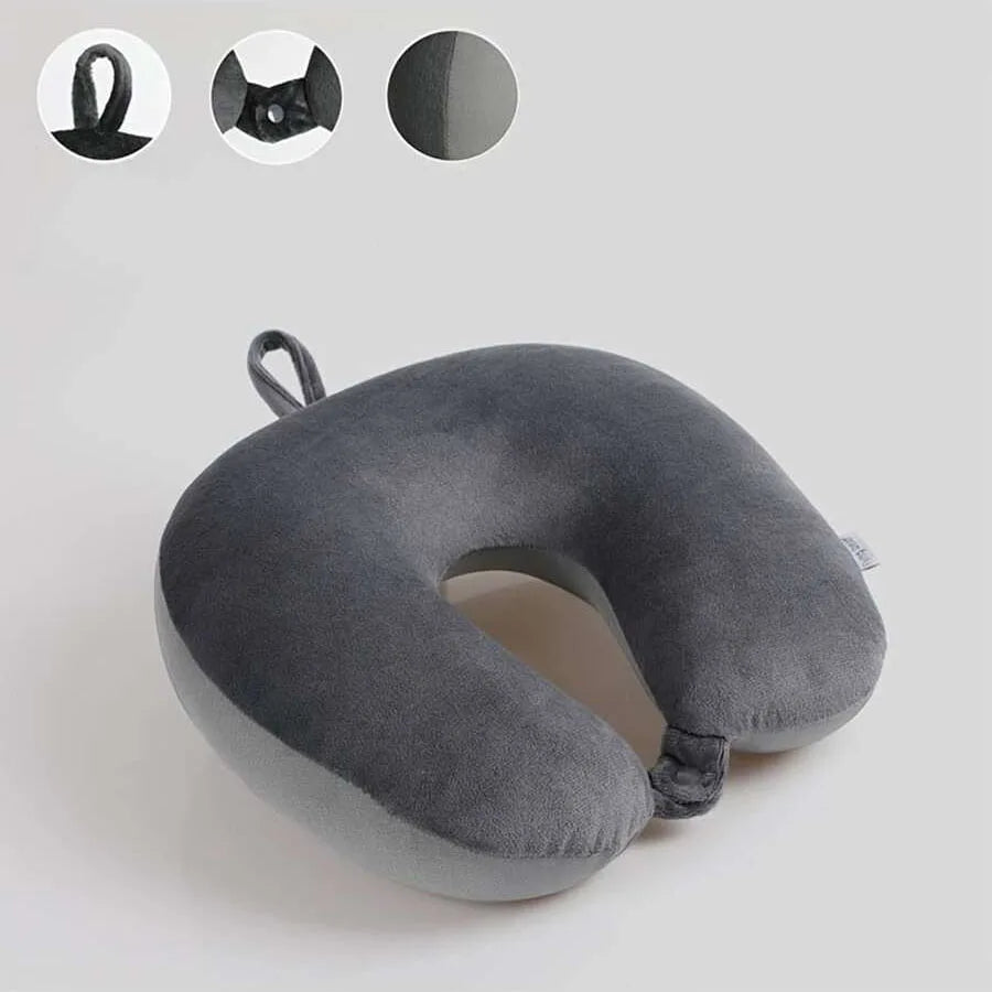 Bamboo Fiber Travel Neck Pillow with Soft Cover - Smarsty