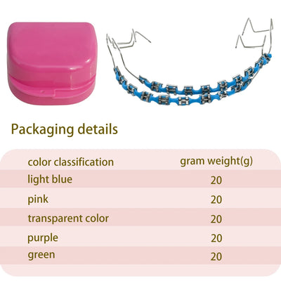 Temporary Tooth Decoration Dental Fake Braces with Metal Wires & Bracket Dental Metal Bracket Dental Tool for Tooth Decor