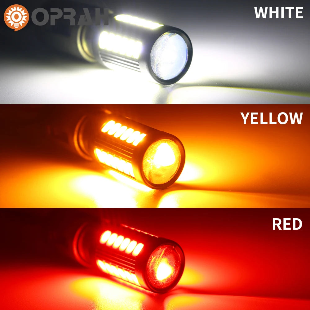 2pcs LED 1156 BA15S P21W 1157 BAU15S PY21W P21/5W BAY15D For Car Truck ATV Light Canbus 5630SMD Turn Signal Lamp DRL Bulb 12V24V - Smarsty