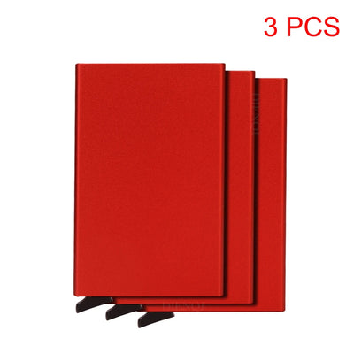 Rfid Credit Card Holder Metal Thin Slim Smart Wallet Men Women Wallets Pop Up Minimalist Small Black Purse Mini Walets for Men - Smarsty