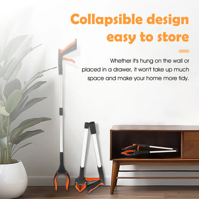 2-Pack Foldable Garbage Clip Litter Reachers Pickers Gripper Extender Hand Tools Environmental Sanitation Garbage Collector