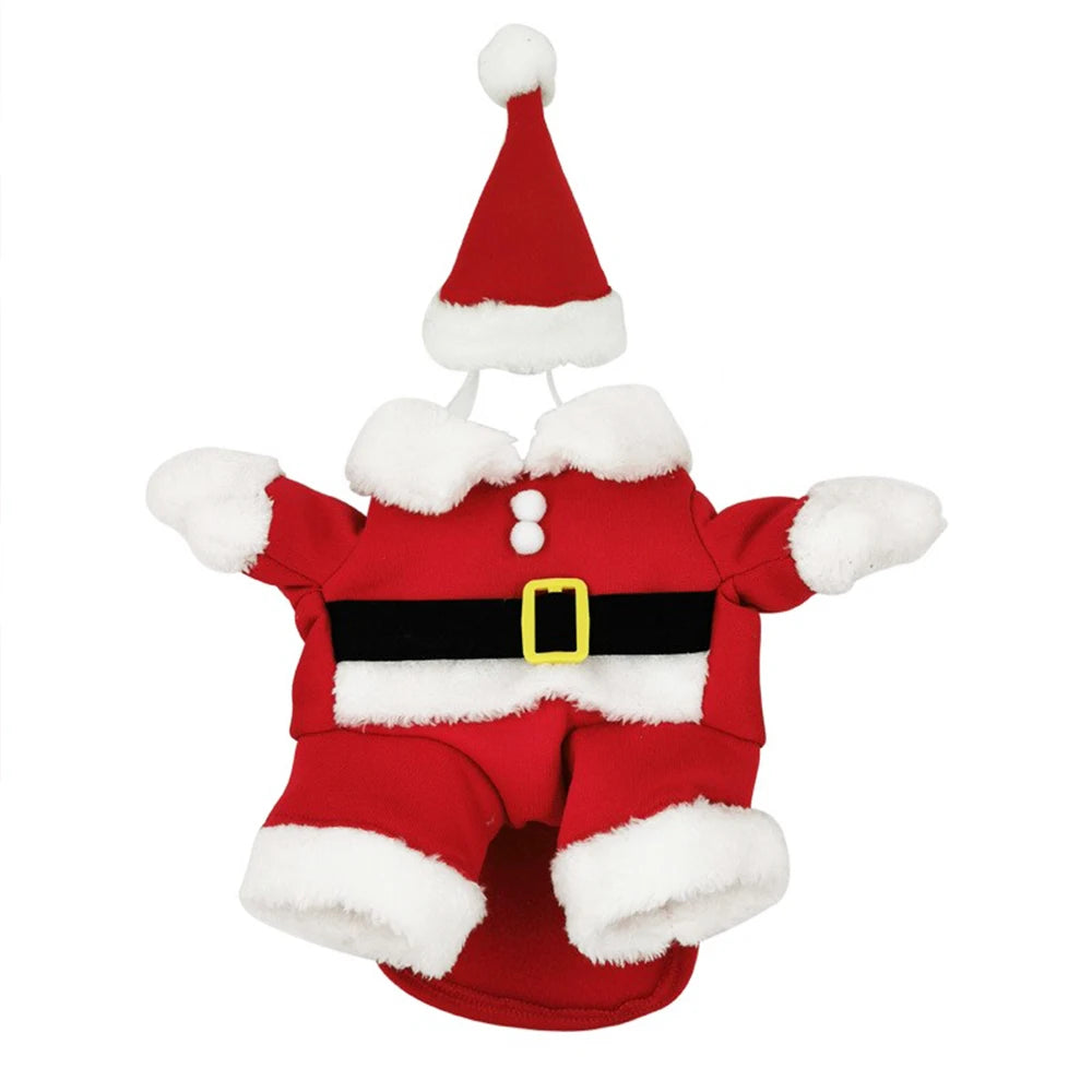 Christmas Pet Costumes Cute Kitten Santa Claus Clothes For Small Medium Dogs Cats Holiday Party Dress Up Apparel Sphynx Outfits - Smarsty