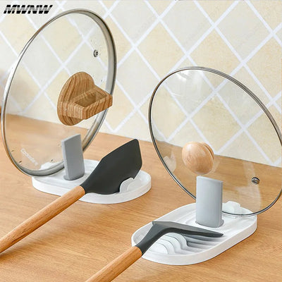 1pcs Polychrome Foldable Nordic Style Pot Holder Lid Shovel Storage Rack Practical Multifunctional Utensils for Kitchen Supplies by Smarsty