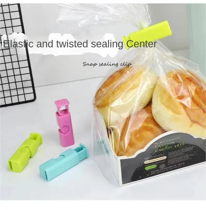 12 PCS Squeeze Bread Bag Clips Reusable Fresh Food Seal Plastic Clip Snack Bag Seal Spring Clip Home Kitchen Storage