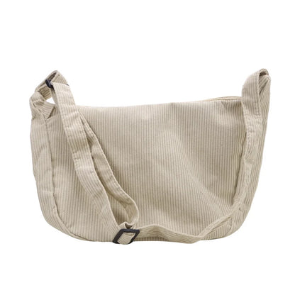 Corduroy Shoulder Bag Minimalist Crossbody For Women - Smarsty