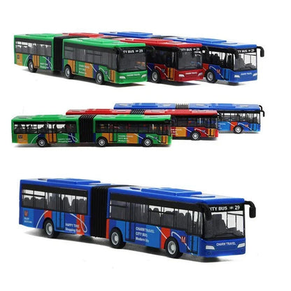1:64 Alloy City Bus Model Vehicles City Express Bus Double Buses Diecast Vehicles Toys Funny Pull Back Car Children Kids Gifts by Smarsty