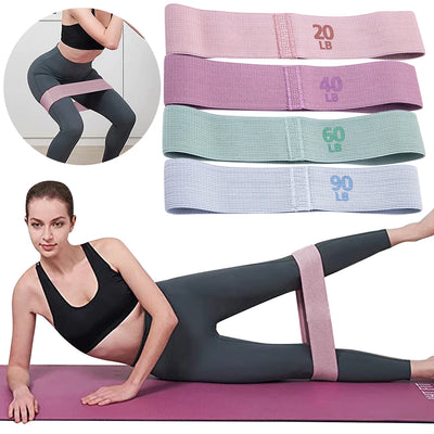 Hip Resistance Bands Anti-Slip Stretch Fitness Strips Portable Glute Thigh Elastic Bands Yoga Gym Equipment - Smarsty