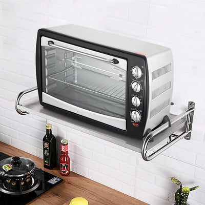 Microwave Oven Rack Stainless Steel Microwave Oven Shelf Wall-Mounted Kitchen Shelf Kitchen Shelves Counter - Smarsty