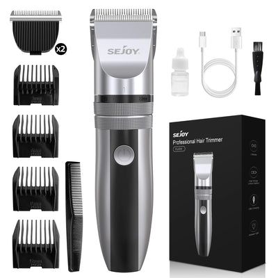 Sejoy Electric Hair Clippers Men Professional kit USB Rechargeable Men's Barber Hair Cutting Machine Beard Trimmer For Men Kids - Smarsty