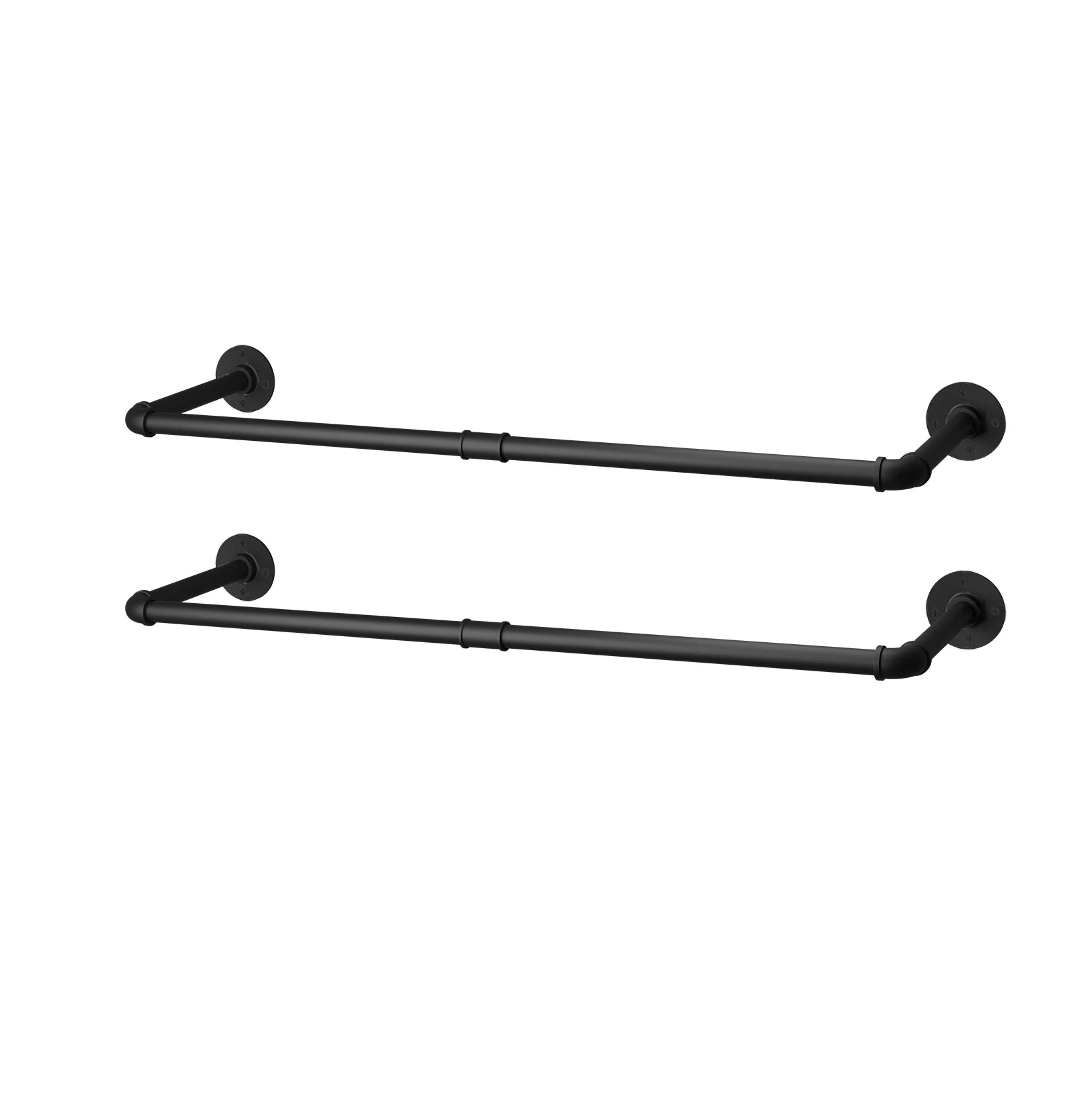 Wall Hanging Clothes Rail Set of 2 Industrial Pipe Metal Coat Hanging Rack Wall Mounted