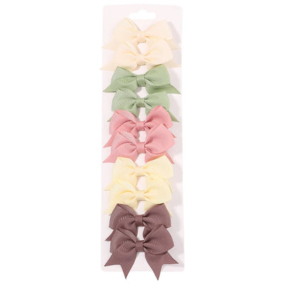 Handmade Baby Girls Bow Hair Clips Set Nontoxic Soft - Smarsty