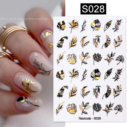 3D Colorful Marble Nail Stickers for DIY Art - Smarsty