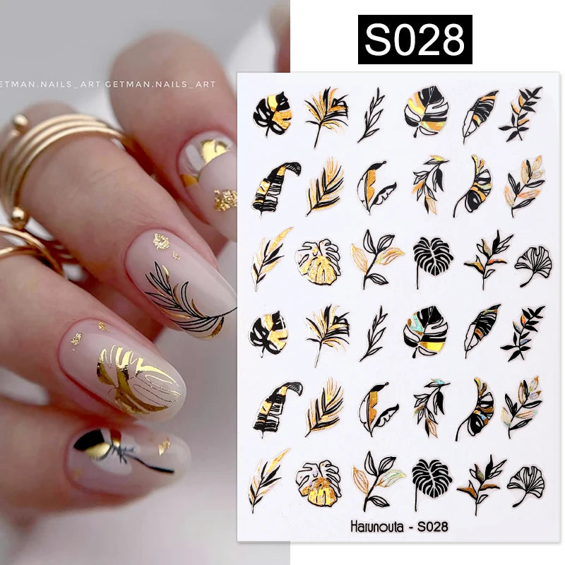 3D Colorful Marble Nail Stickers for DIY Art - Smarsty