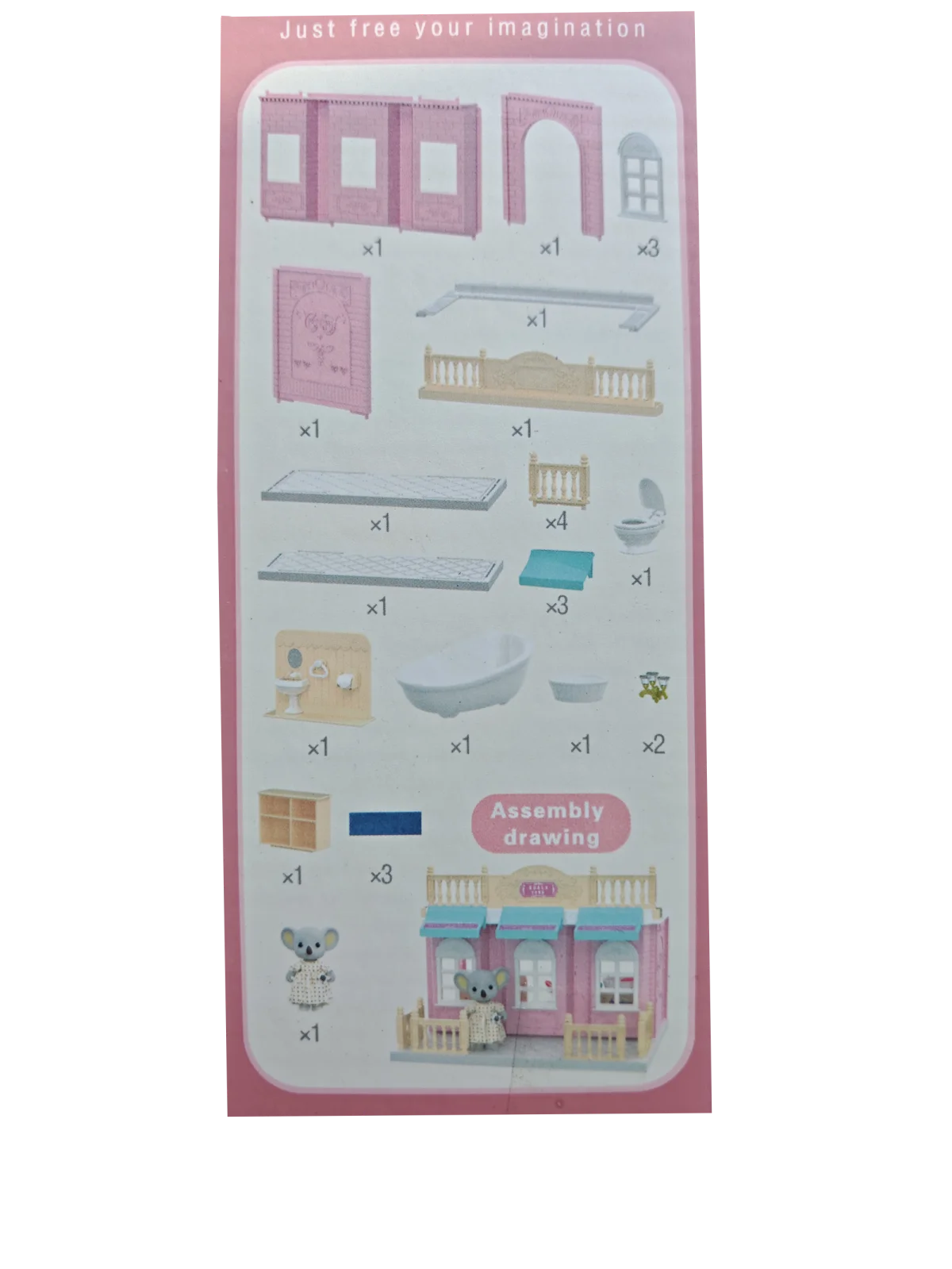 Girls kids Toys Miniature Dollhouse Furniture Shopping PlaySet DIY Family Games Supermarket Flower Store Pretend Toys by Smarsty